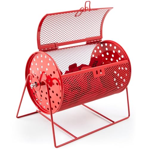 Teenyyou Raffle Drum Holds 600 Tickets, Metal Ticket Wheel Spinner with Stand, Raffle Tickets Cage for Games Events, Parties, School Drawings(Integrated Rotary,Red,7.09" X 4.72", Small) - color: Red, size: 7.09" X 4.72", Small, style: Integrated Rotary