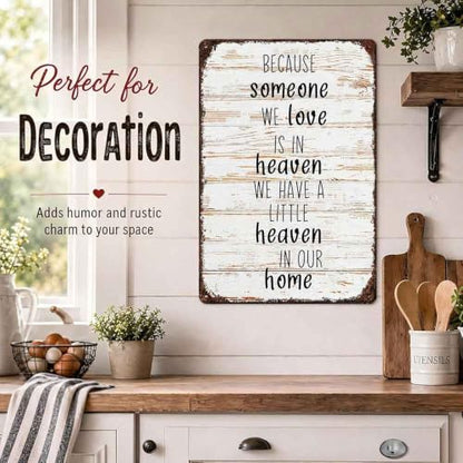 Memorial Heaven Quote Aluminum Metal Sign 8 x 12 Inch