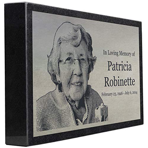 PlaqueMaker Stainless Steel and Granite Memorial Headstone - Markers for Lost Family Members, Infants, Loved Ones, Friends, Dogs, Cats, and Other Family Pets. (14 x 9 x 2) - size: 14 x 9 x 2"