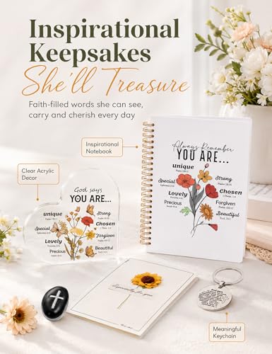 Defresit 10Pcs Christian Gifts for Women, Religious Gifts for Women | Gift Baskets with Tumbler, Bible Verse Jar and Blanket, for Mom, Grandma, Friends, Birthday, Well Soon, Christmas - color: White