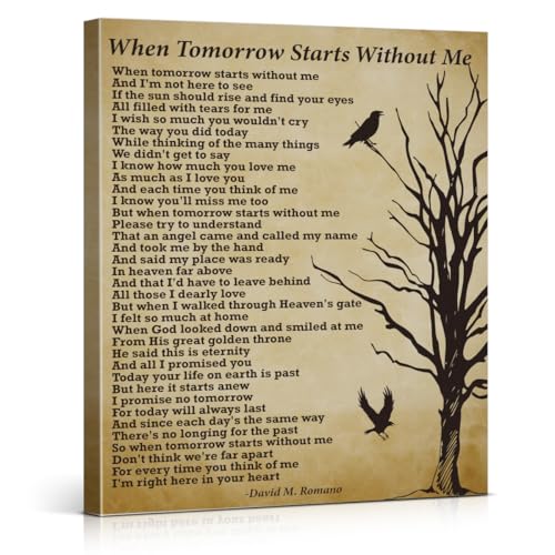 Memorial Canvas Wall Art When Poem Loss of Loved One Poster Wall Decor - color: Memorial