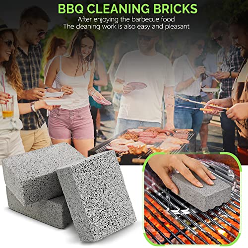 Maryton Grill Stone Cleaning Brick - Griddle Grills Cleaning Kit Block Pumice Stone for Removing Stains BBQ Grease, 3 Count | Pumice Brick for Removing Stains BBQ Grease of Griddle