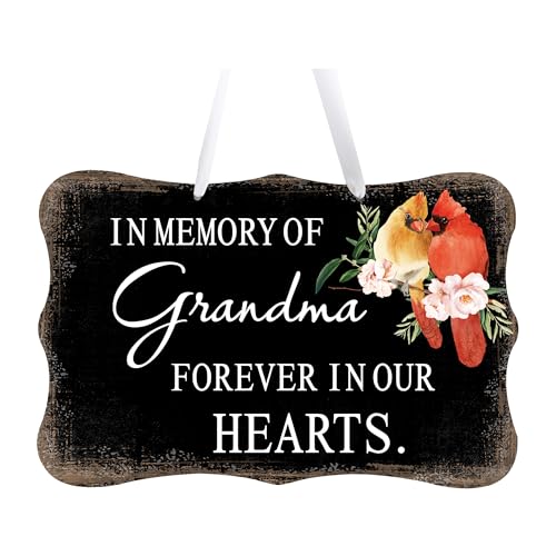 LifeSong Milestones Memorial Wall Hanging Signs Bereavement Keepsake Condolence Funeral Gift For Loss of Loved One 8x12 (In Memory Of Grandma (Black)) - color: In Memory Of Grandma (Black)
