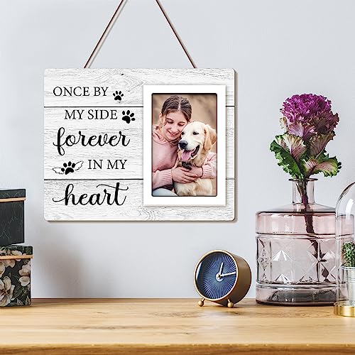 Pet Memorial Gifts for Dogs, Dog Memorial Gifts Picture Frame | Lost of Pet Sympathy Present, Pet Loss Remembrance Gift, Cat Passing Away Memorial Frame with Paw Print 4x6" Photo