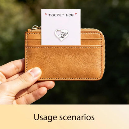 Faith Hope Love Heart Pocket Charm With Greeting Card Pocket Hug Token Gift | Encouragement Pocket Coin, Sympathy Remembrance Gift Cheer Up Motivational Tiny Pocket Token, Bereavement Comfort Gift Ideas - color: Faith Hope Love Heart Pocket
