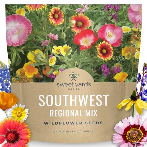 Southwest Regional Mix - Large 1 Ounce Packet - 15,000 Flower Seeds for Planting - Wildflower Mix - size: 1 Ounce (Pack of 1), style: Southwest Regional Mix