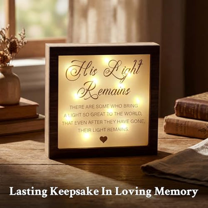 RattanView Loss Sympathy Gift Men Her Light Remains LED Sign - color: Walnut, style: Men