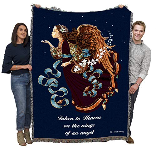 Pure Country Weavers Taken to Heaven Blanket - Religious Sympathy Gift Tapestry Throw Woven from Cotton - Made in the USA (72x54) - color: Taken to Heaven, size: 72" x 54"