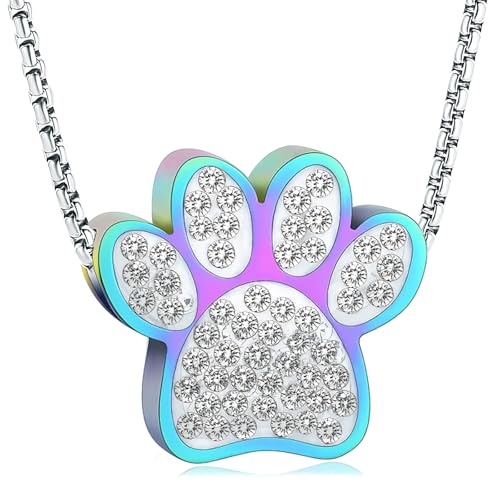 Oinsi Infinity Love Pet Cremation Jewelry for Ashes of Dog/Cat Funeral Keepsake Urn Necklace Pendant Memorial Jewellery - color: B-Colorful