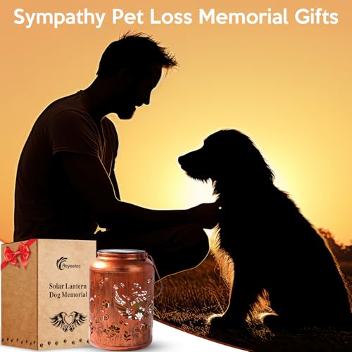 Dog Memorial Solar Lanterns Pet Passing Away Memorial Gifts for Loss of Dog | Paw Angel Sympathy Remembrance Bereavement Outdoor Pet Funerary Grave Decor