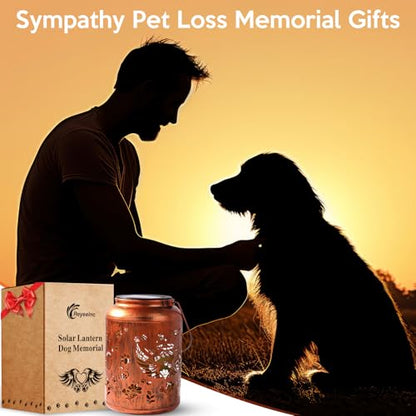Dog Memorial Solar Lanterns Pet Passing Away Memorial Gifts for Loss of Dog | Paw Angel Sympathy Remembrance Bereavement Outdoor Pet Funerary Grave Decor