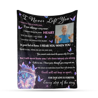 Arovene Ship Next Day, Custom Memorial Blanket with Photo - Printed in USA, A Hug from Heaven Blanket, Personalized Sympathy Gifts for Loss of Loved One Dad Mom Husband Wife Friend Dog Memorial Gifts - color: Style 05
