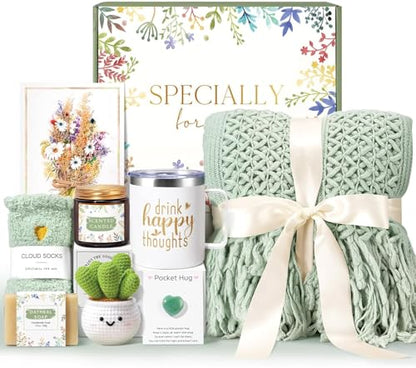 Get Well Soon Gifts for Women, Birthday Gift for Women Care Package, Sympathy Gift Baskets Spa Gift Thinking of You Inspirational Mothers Day Gifts for Mom Her Sister Wife Girlfriend Grandma - color: Sage