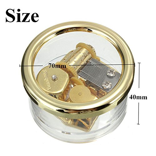Tiny Wind Up Circle in Gold DIY Musical Box Beautiful Melody Gift Song YOU ARE MY SUNSHINE