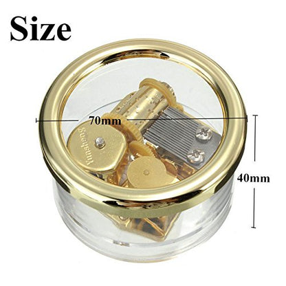 Tiny Wind Up Circle in Gold DIY Musical Box Beautiful Melody Gift Song YOU ARE MY SUNSHINE