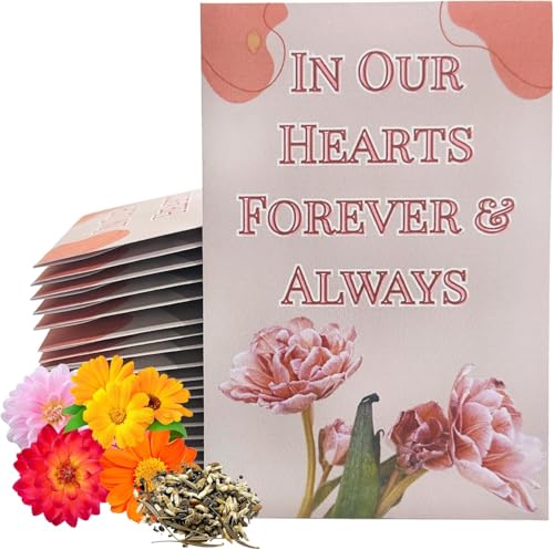 Wildflower Seed Packets in Loving Memory (Pack of 30) Funeral Gift Sympathy Remembrance Memorial Service Forget Me Not (Coral) - color: Coral