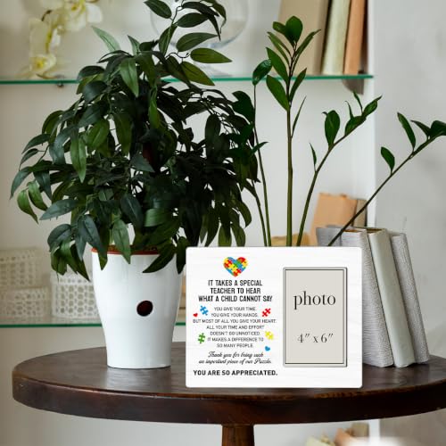 Autism Teacher Appreciation Gifts, SPED Teacher Wooden Picture Frame | Autism Teacher Picture Frame for 4 x 6 in Photo, Thank You Gifts for Autism Special Education Teacher - color: special teacher