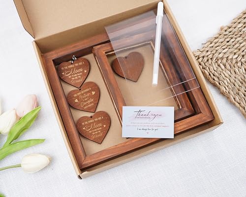 vinatimes Walnut Rotating Picture Frame for Mom Floating Frame 4x6 Photo Double-Side Mama Nana Step Mother-in-law Christmas Birthday Gifts Mother's Day Family Frame Tabletop Display HU-KX-MOM-WAL-A8 - color: 4. Mom - Walnut, size: 9"x8.2"