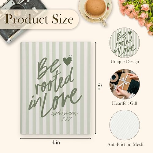 Sage Green Christian Photo Album 4x6, Be Rooted in Love Bible Verse Scripture 18 Pockets Small Picture Memory Photo Album for Family Anniversary Travel Vacation - color: Bible Rooted