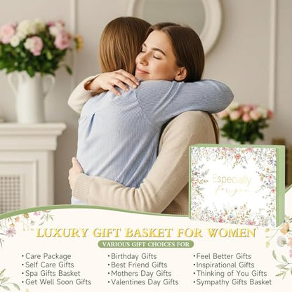 Birthday Gifts for Women, Happy Birthday Gifts for Mom Self Care Package Get Well Soon Gift Baskets, Thinking of You Spa Gift Basket with Knit Blanket Tumbler, Unique Gift Set for Mom, Wife, Friends - color: Khaki