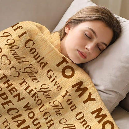 to My Mom Blanket, I Love You Mom Throw Blanket, Soft Flannel Blanket for Mother's Day, Christmas, Valentines, Birthday Gift & Bed, Couch, Living Room Use 50x60 Inch - color: Mom-3