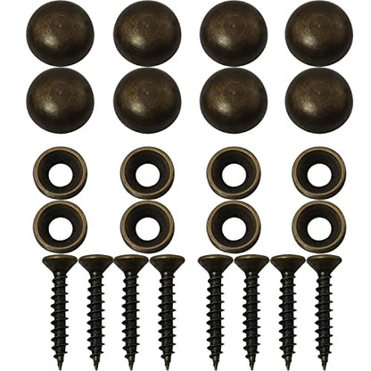 8pcs Pure Brass Decorative Screws with Caps Used as Mirror Screw Mirror Fixing Screws Cover Self-Tapping Screws (15mm, Bronze) - size: 15mm x [Length] x [Pitch]
