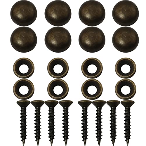 8pcs Pure Brass Decorative Screws with Caps Used as Mirror Screw Mirror Fixing Screws Cover Self-Tapping Screws (15mm, Bronze) - size: 15mm x [Length] x [Pitch]