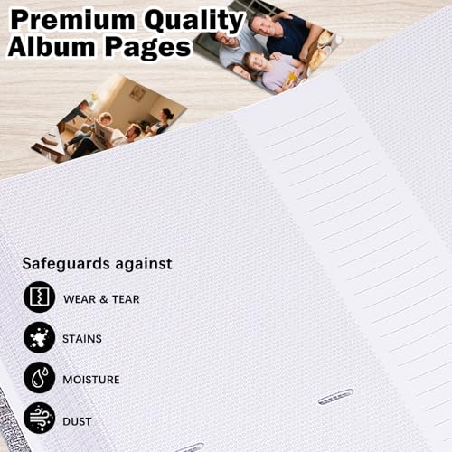 Photo Album 4x6 Vertical 600 Photos with Writing Space, Grey - color: Grey