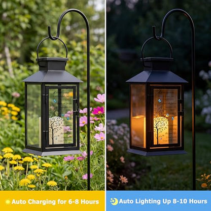 Solar Memorial Lantern Outdoor Waterproof, Sympathy Gifts for Loss of Loved One Mom Dad, Remembrance Grief Condolences Gift for Loss, in Memory of Loved One Gifts - style: A Limb Has Fallen/Black