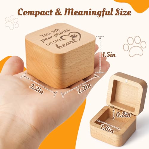 Pet Fur Keepsake Box, Square Wooden Memorial Box for Dog and Cat Hair - color: Square