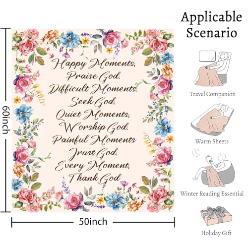Christian Blanket Gifts for Women Religious Prayer Throw Blankets 50"X 60" - color: Christian 02