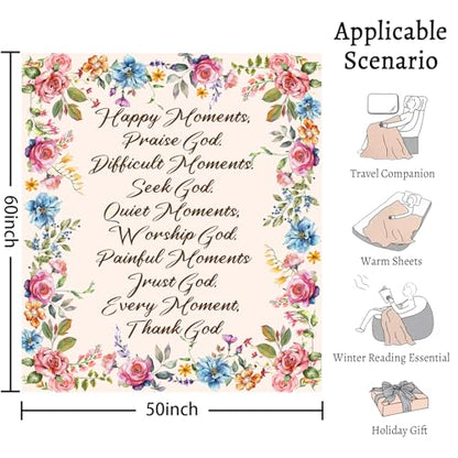 Christian Blanket Gifts for Women Religious Prayer Throw Blankets 50"X 60" - color: Christian 02
