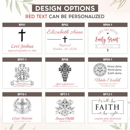 Personalized Baptism Keepsake Box, Christening & First Communion Gift | Add name & ceremony date. Holds baptism photos, rosary & candle. 12 designs, 4 sizes, 4 finishes & optional inside engraving. - style: 14. Baptism Designs 2