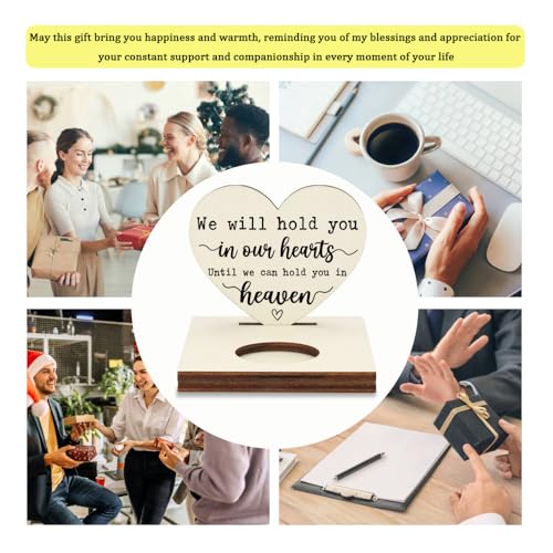 Memorial Tealight Candle Holder with “We Will Hold You in Our Hearts” Verse, Heart-Shaped Remembrance Plaque, Sympathy Bereavement Gift, LMM7 - color: We Will Hold You in Our Hearts