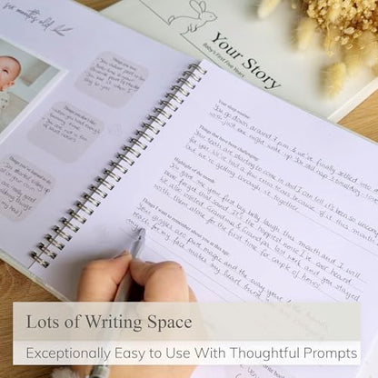 Baby Book Keepsake Boy or Girl Timeless Baby Memory Book First 5 Years for Baby Shower Gender Neutral Baby Scrapbook New Mom Gift Baby Journal from Birth to Age 5 Milestone Book Beige - color: Beige