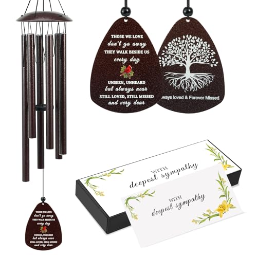 Cardinal Memorial Wind Chimes for Loss of Loved One, 32" Large Sympathy Windchimes for Outside Deep Tone, Best Bereavement Remembrance Memory Funeral Gifts for Loss of Family Member - color: For Loved One