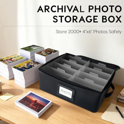 Viesembo Photo Storage Box, Holds up to 2000 4x6 Photos