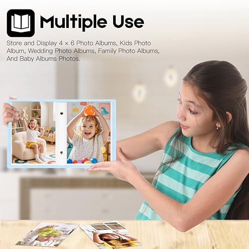 Ruibytree 2 Pack Small Photo Albums 4x6 Pictures, 104 Photos Total, Blue | Compact Design, PU Leather Cover, Acid-Free Pages, Top-Loading, Mini Photo Book 4x6 for Kids, Wedding, Anniversary & Travel - color: Blue