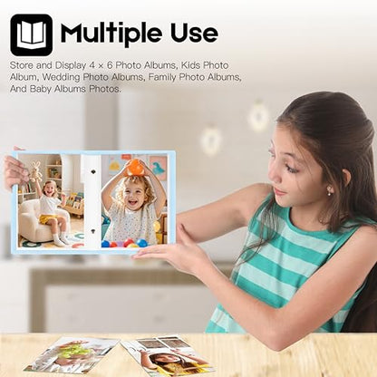Ruibytree 2 Pack Small Photo Albums 4x6 Pictures, 104 Photos Total, Blue | Compact Design, PU Leather Cover, Acid-Free Pages, Top-Loading, Mini Photo Book 4x6 for Kids, Wedding, Anniversary & Travel - color: Blue
