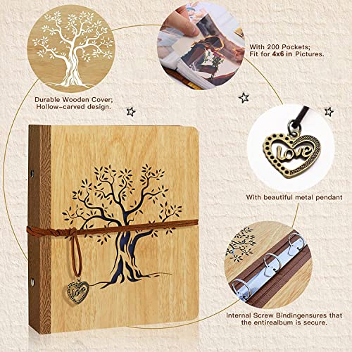 SEEHAN 4x6 Photo Album 200 Photos Small Photo Album 4x6 Picture Family Photos Book, Mothers' Day Gift for Mom from Daughter Son Grandma Gifts - color: Yellow