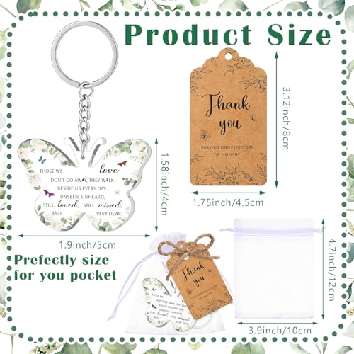 Equsion 60 Set Funeral Keychains for Guests Memorial Favors, Butterfly - style: Butterfly