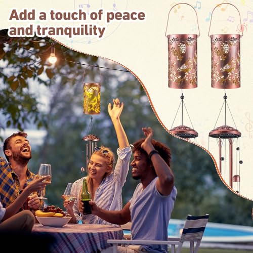 Retisee Cardinal Solar Wind Chimes Outdoor Metal Red Bird Gifts Solar Light Windchimes Outside Indoors Christmas Decoration Birthday Gift for Home Lawn Porch Patio Garden Yard - style: Cardinal