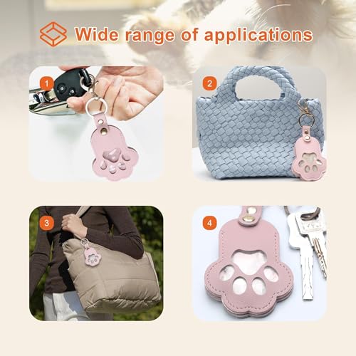 Pet Memorial Keychain Dog Paw Keepsake Photo Holder - color: Pink