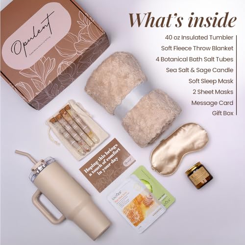 Opulent Self Care Spa Gift Box for Women - Thoughtful Get Well Gift - color: Mocha Mousse