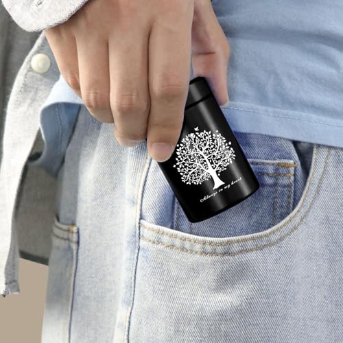 Always in My Heart - Small Aluminum Tree of Life Mini Urn for Ashes, Memorial Keepsake