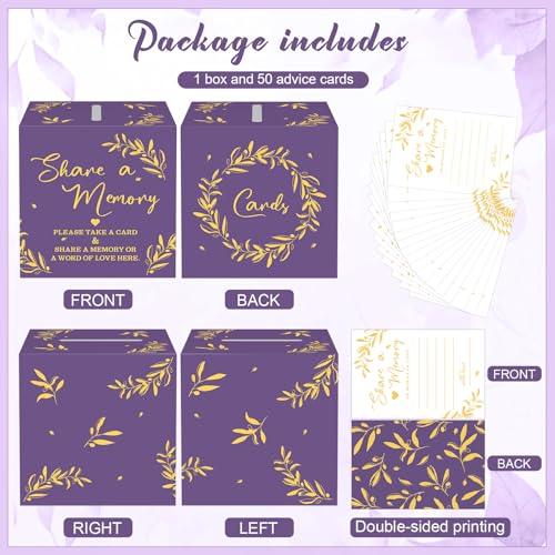 Pajean 50 Share a Memory Cards and Box, Purple Gold, Trendy - color: Purple Gold, style: Trendy