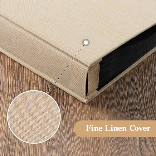 potricher Small 8x10 Photo Album, 160 Pockets, Linen Cover, Beige - color: Beige