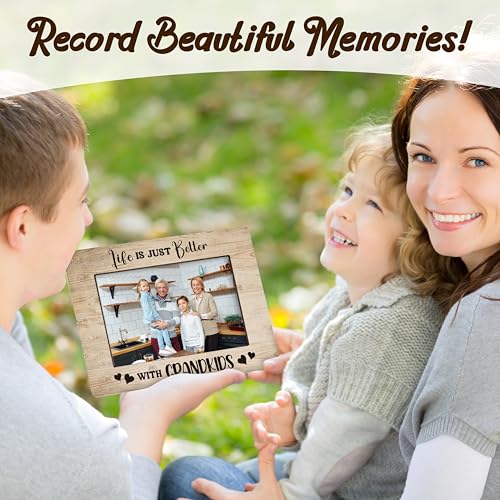 Grandparents Photo Frame - Wooden Tabletop Picture Frame With Stand, Perfect For Grandkids - Grandparents Day Gift - color: Grandparents