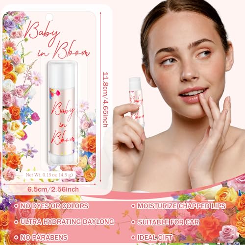 30 Pack Baby in Bloom Party Gifts Baby Shower Games Prizes Bulk Lip Balms Favors for Winners Adults Guests Gender Reveal Favors Decorations Souvenirs Gift Bags Stuffers - style: Baby in Bloom