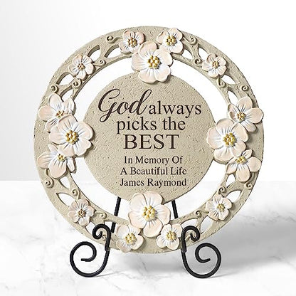 Let's Make Memories Personalized God Always Picks The Best Sympathy Garden Stone - Condolences